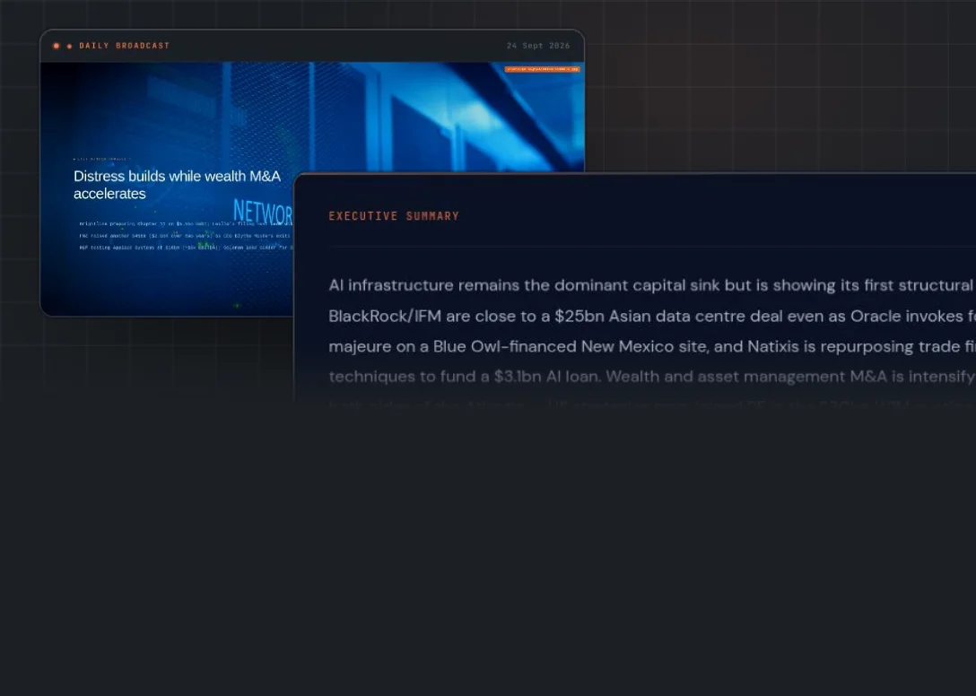 Briefs: the Daily Broadcast video player and the executive summary of a Private Markets brief